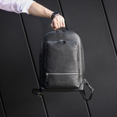 Кожаный рюкзак мужской BRIALDI Pathfinder (Следопыт) relief black