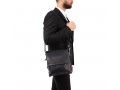 Кожаная мужская сумка через плечо Shellmor Black